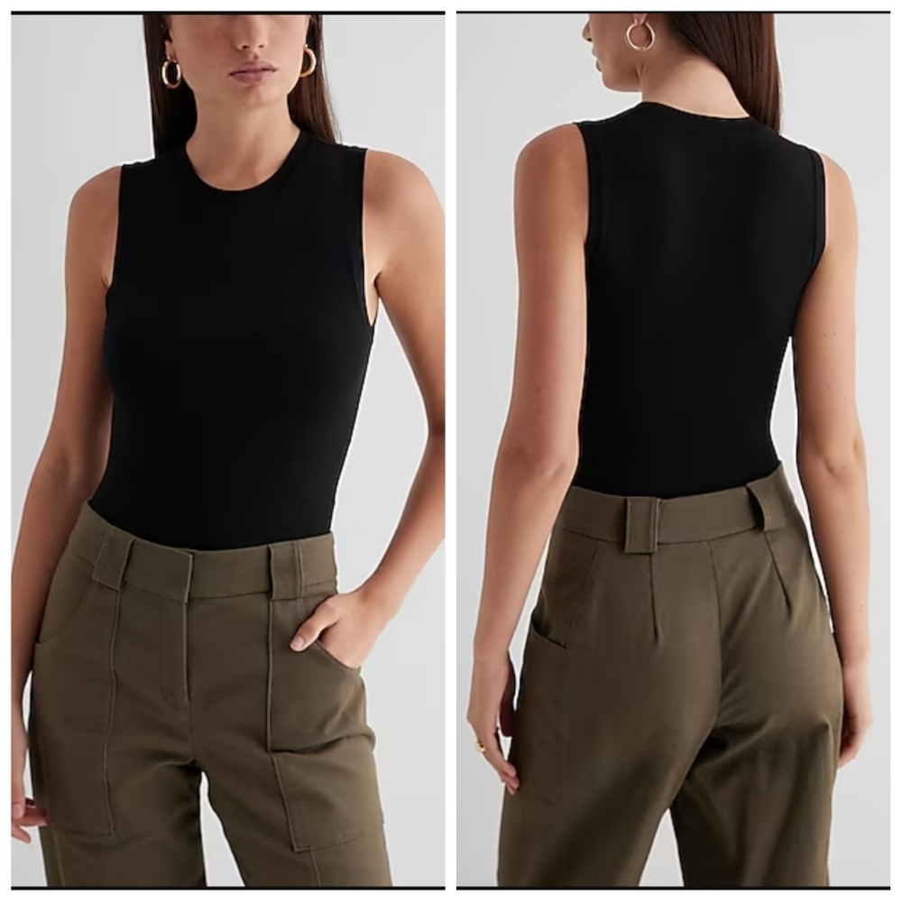 Express Supersoft Fitted High Neck Sleeveless Bodysuit 🖤